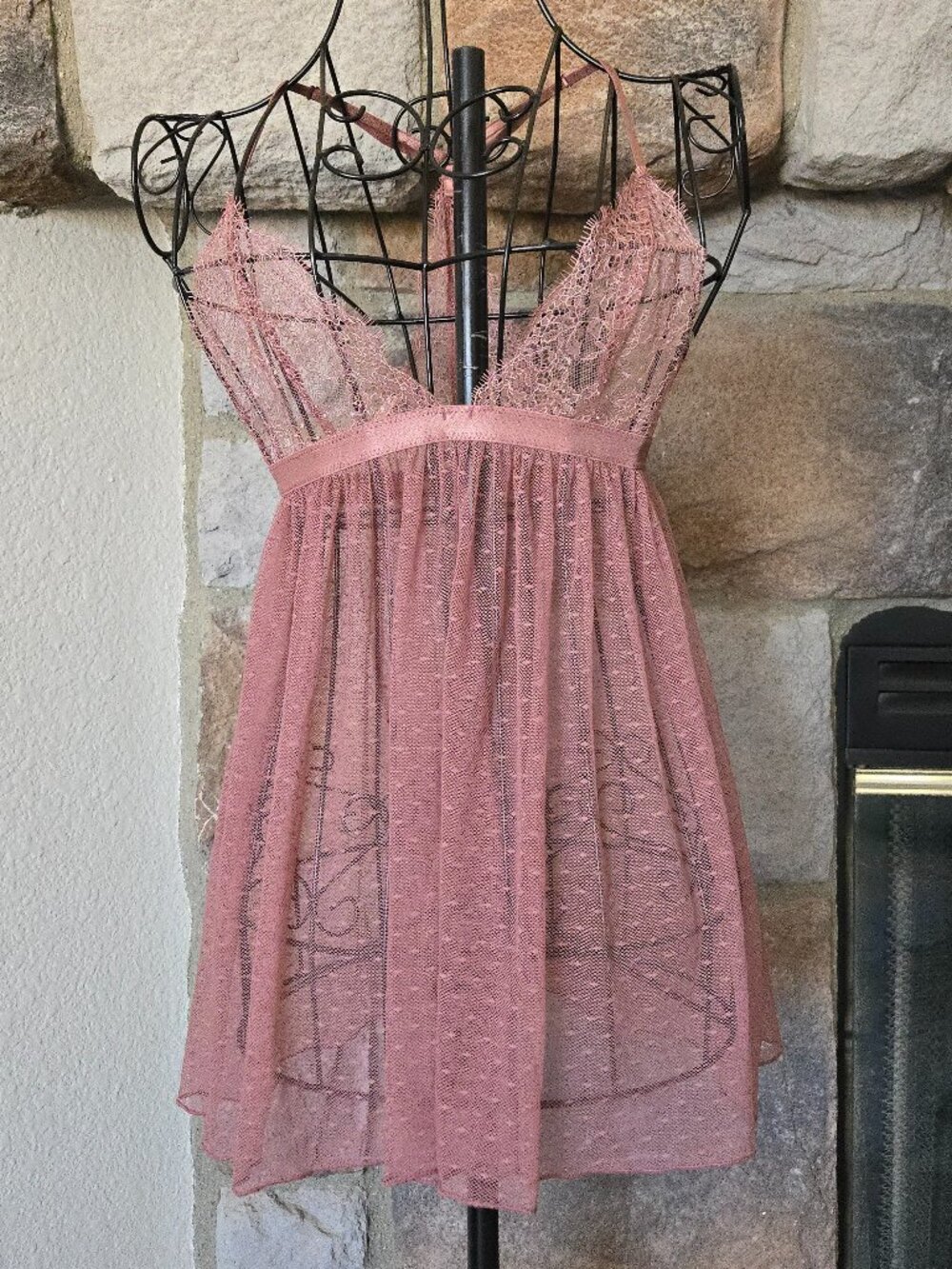 NWT Victoria's Secret Sheer Mesh Babydoll Lingerie